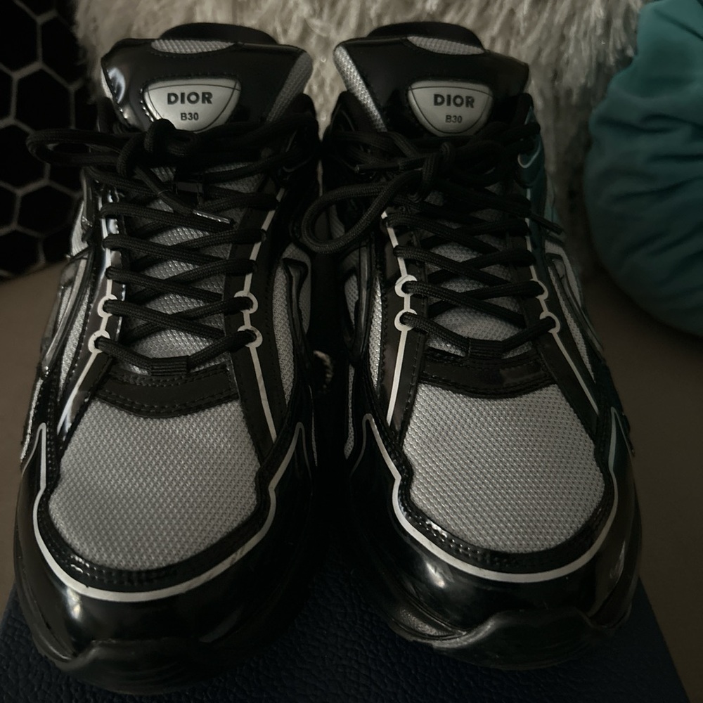 Dior Men's Black and White Sneakers